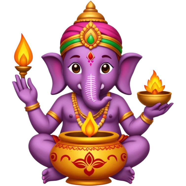 Create an Indian Emoji including 3 to 4 Indian festival. Make it creative and decorative.  emoji