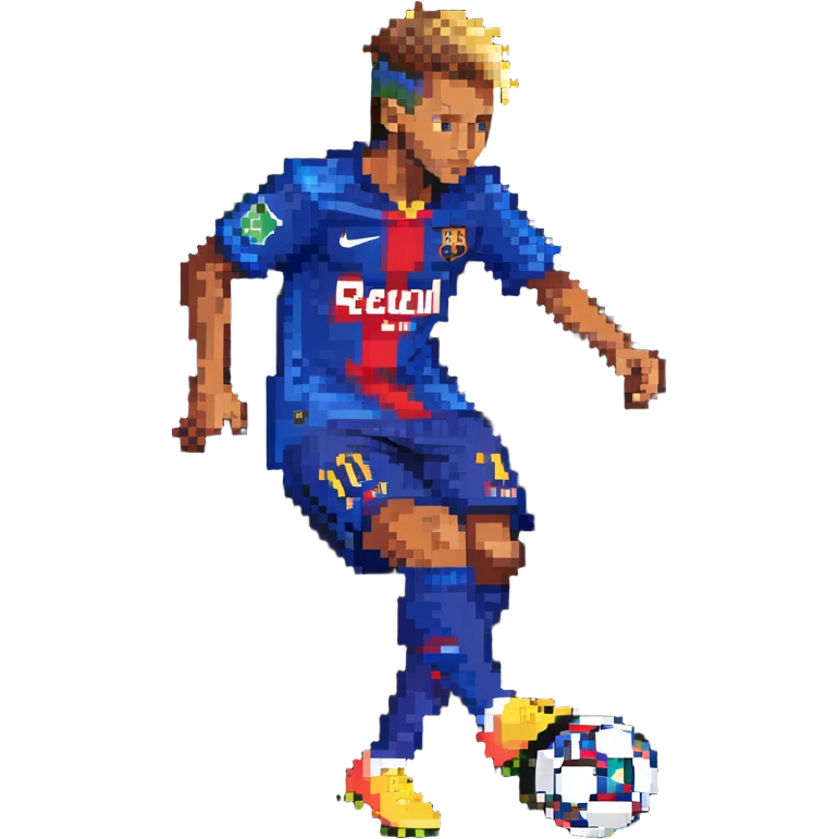 Neymar Jr, Brazilian soccer player with distinctive hairstyle, wearing soccer jersey, in action pose emoji