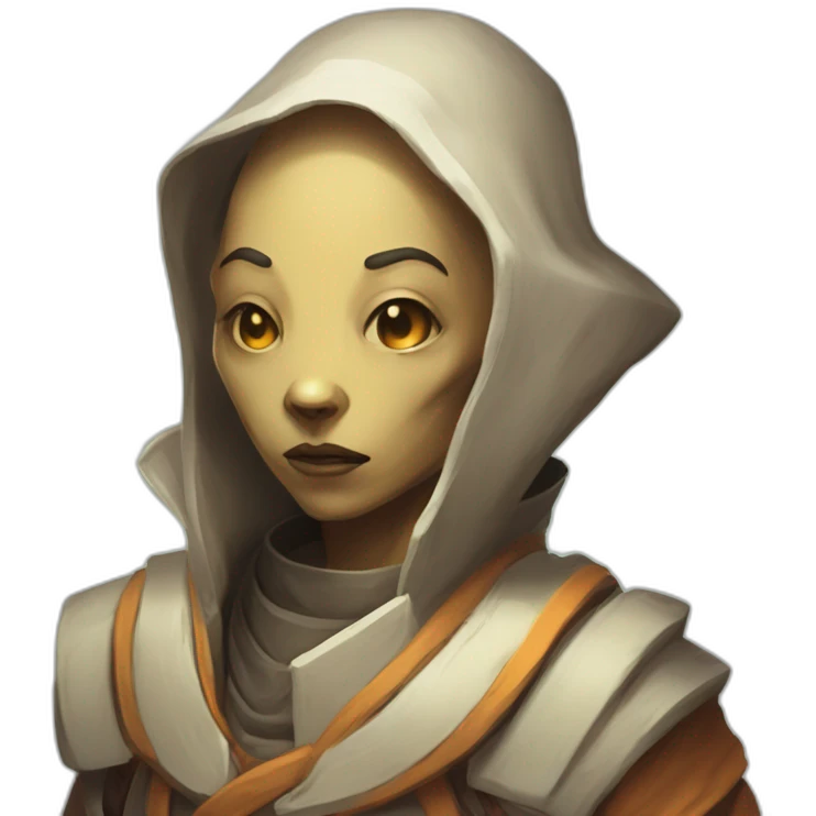 alien monk futuristic roguelike rpg style inspired by slay thee spire emoji