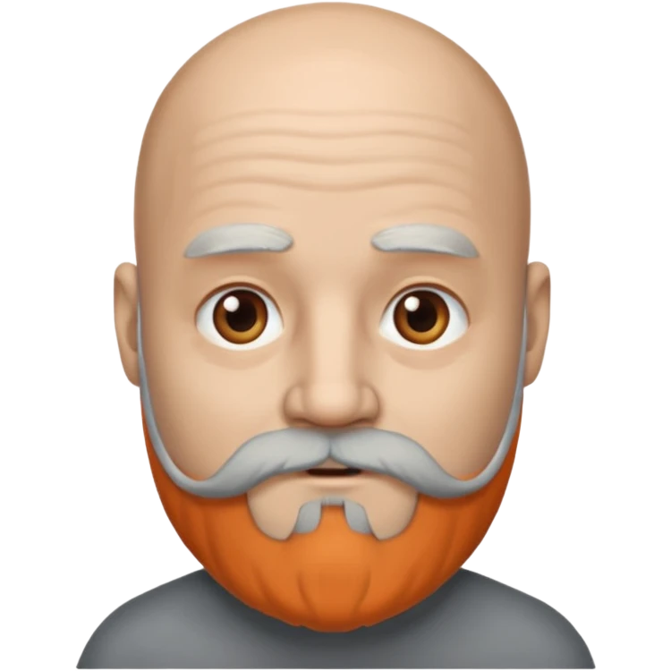 A bald man with grey long beard emoji