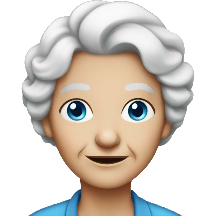 Old lady with blue eyes emoji