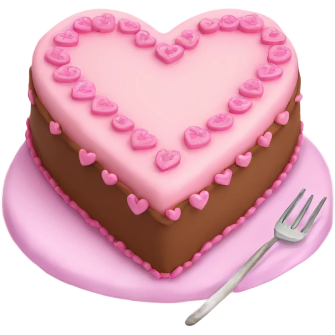 Pink beautifully decorated heart shaped cake  emoji