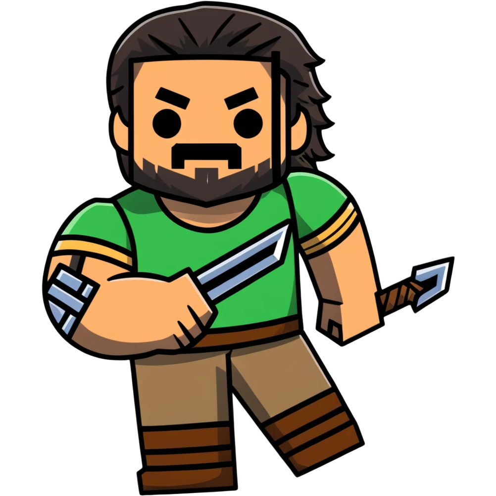 Jason Momoa as a Minecraft character emoji