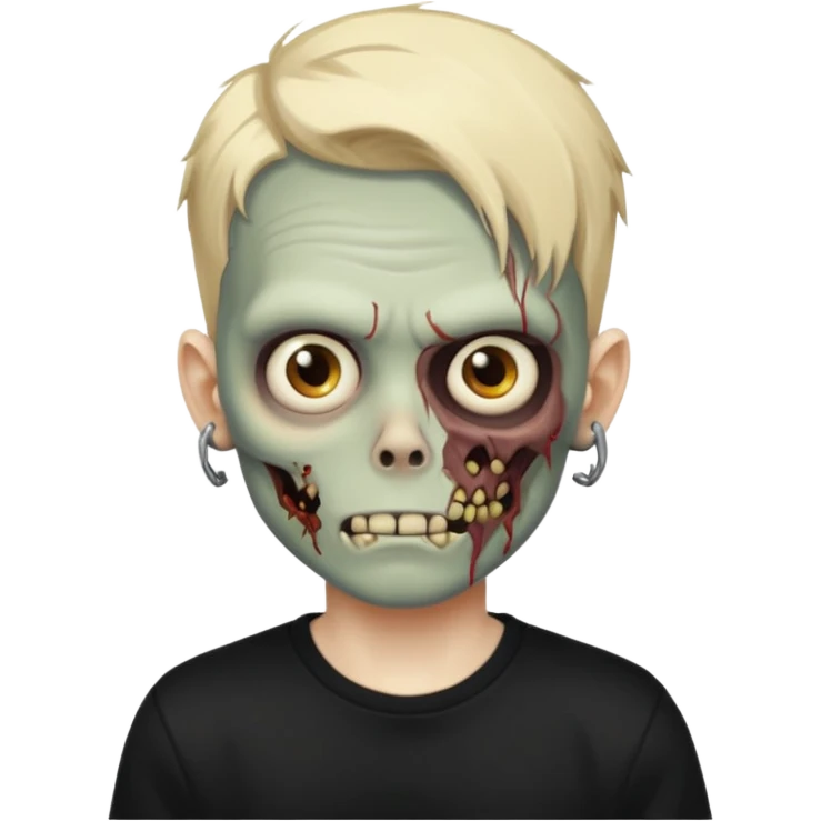 zombie boy with locks ainda black t-shirt emoji