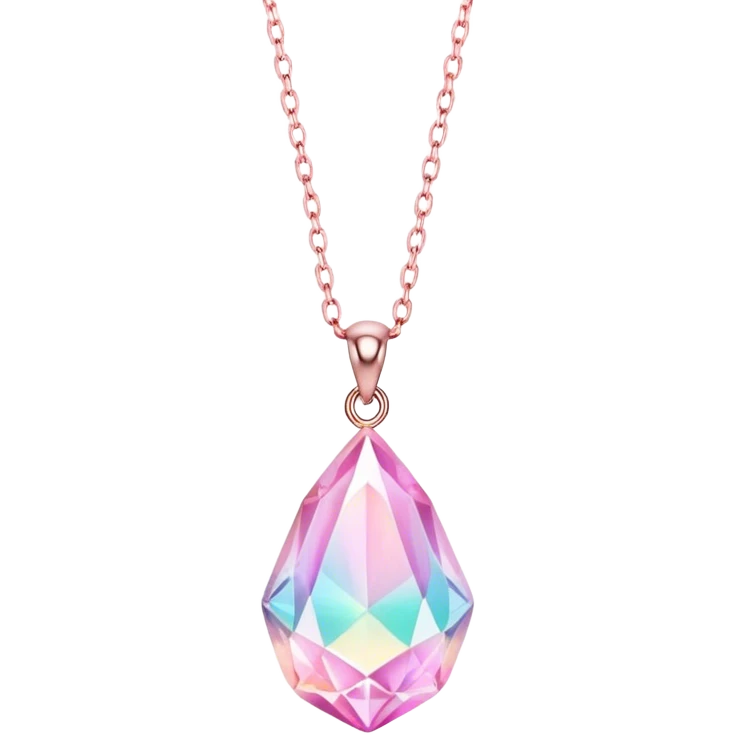 the crystal necklace from atlantis but pastel pink emoji