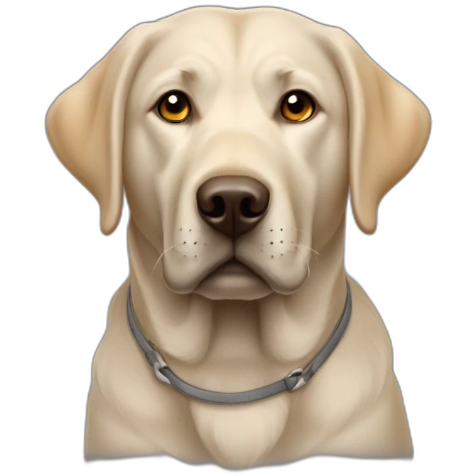 Labrador gris avec une ligne sur le museau jusqu’à la truffe emoji