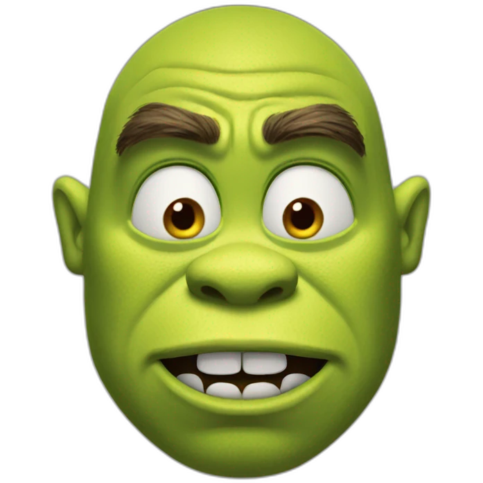 Shrek with angry face emoji