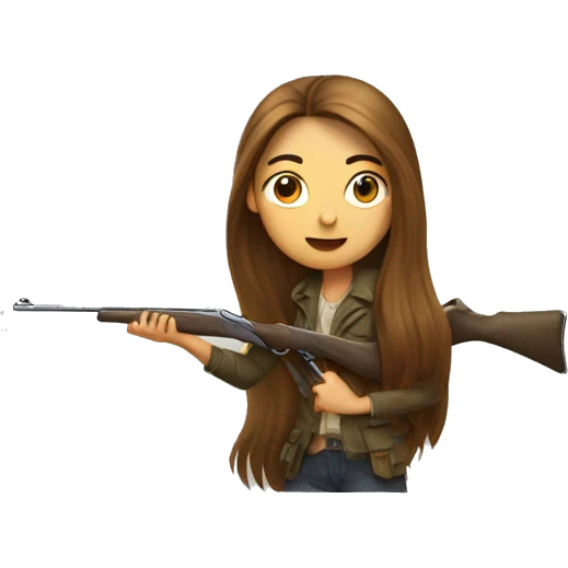 Long hair girl hunting emoji