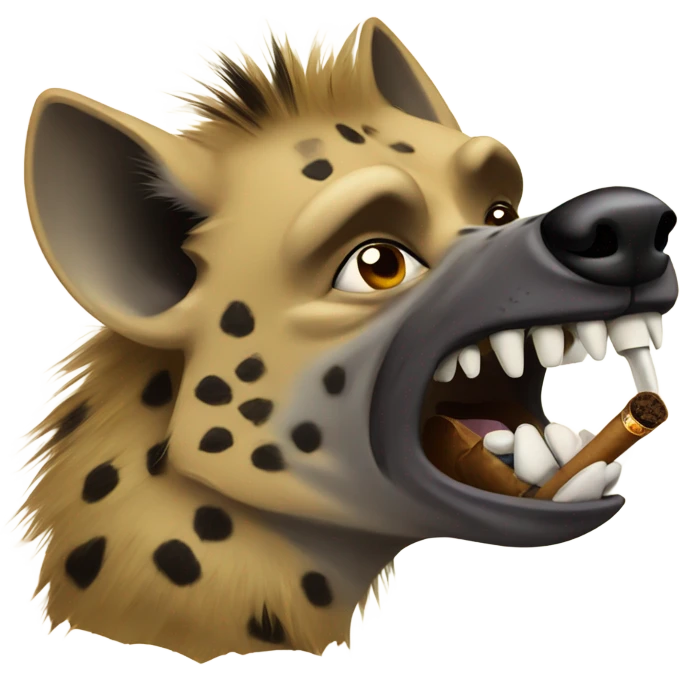 Hyena smoking a cigar emoji