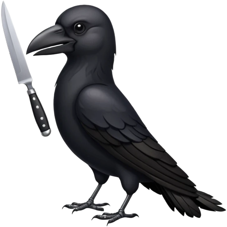 crow with steak knife in beak  emoji