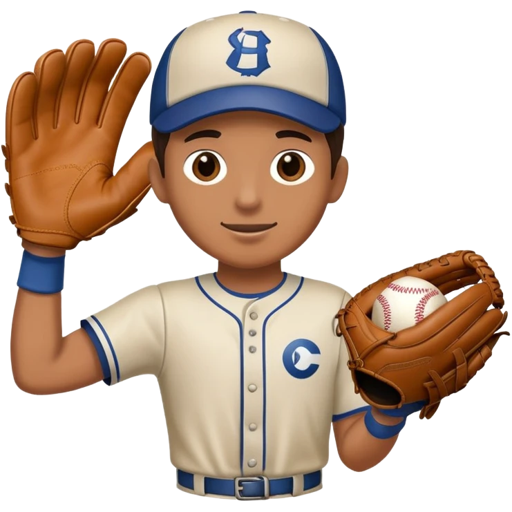 person catching baseball with glove emoji