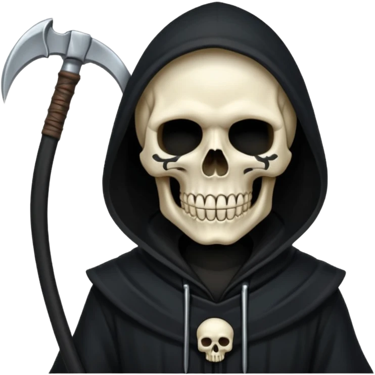 black hood skull scythe emoji
