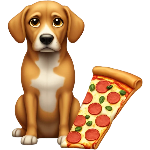 Pizza with a dog emoji