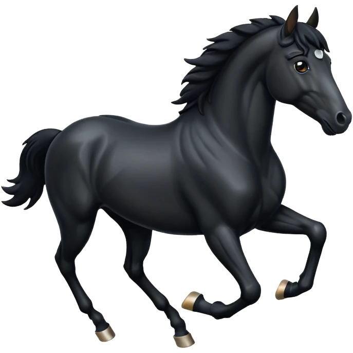 Running black horse  emoji