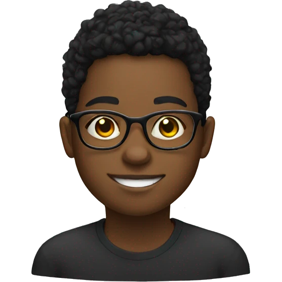Black teen whit glasses  emoji