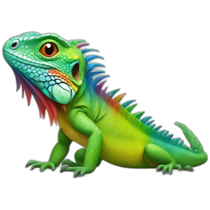 Rainbow iguana emoji