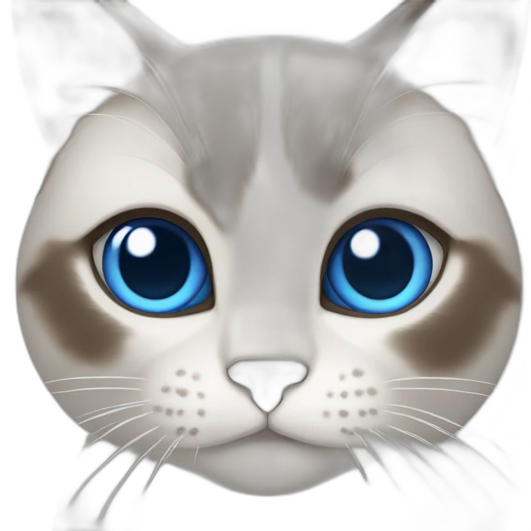 snowshoe cat with blue eyes emoji