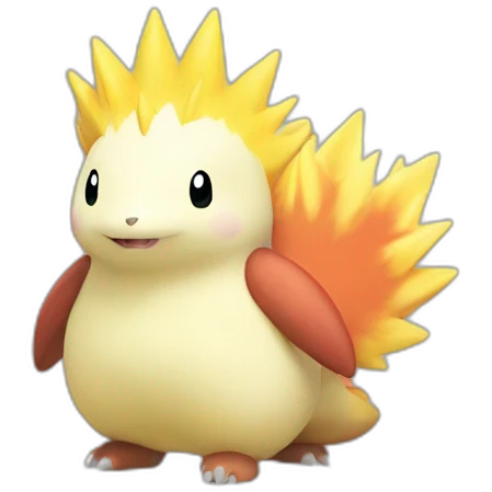 pokemon cyndaquil with a white crest emoji