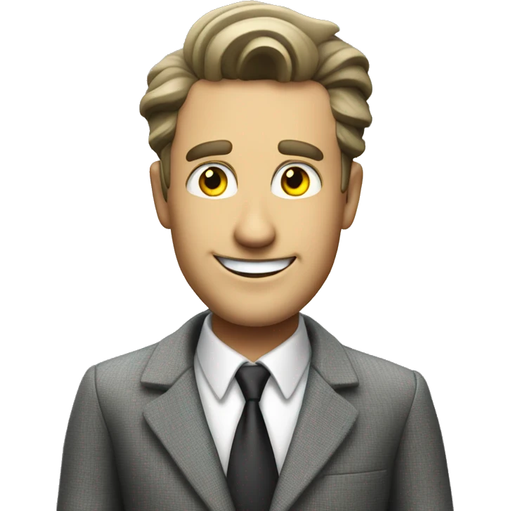 White collar criminal who is happy about getting a new home emoji