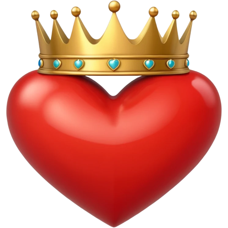 Red heart and crown on top emoji