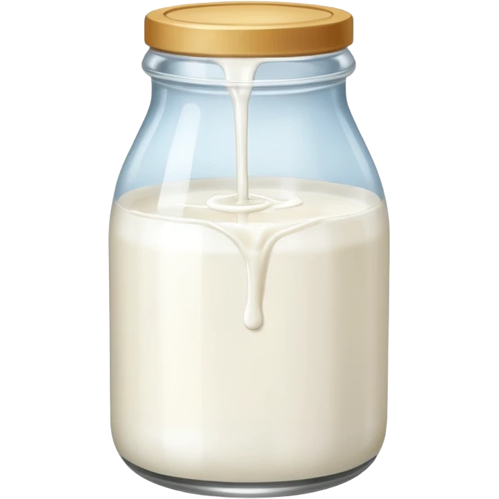 a jar of milk but the top is sticky and its dripping emoji