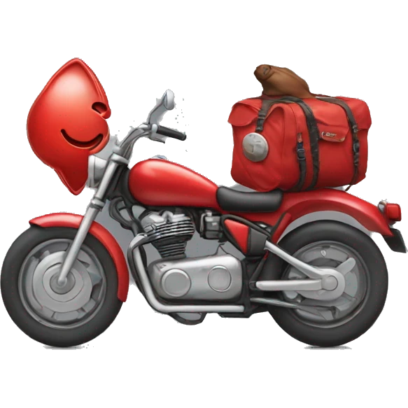 Red converse on a motorcycle  emoji