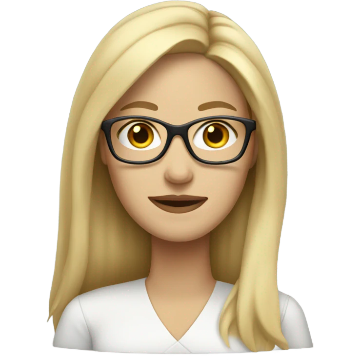white woman with long blonde hair and glasses emoji