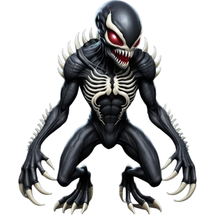  Venom-Duskull-Xenomorph-hybrid-fantasy-creature (full body) emoji