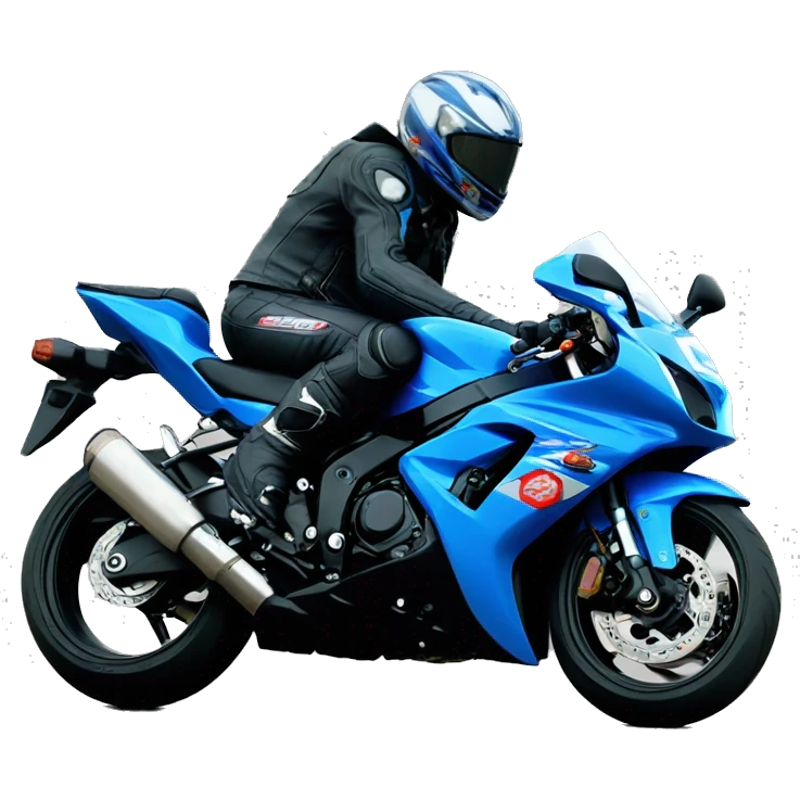 Motorbiker in Suzuki GSX-R 600 blue emoji