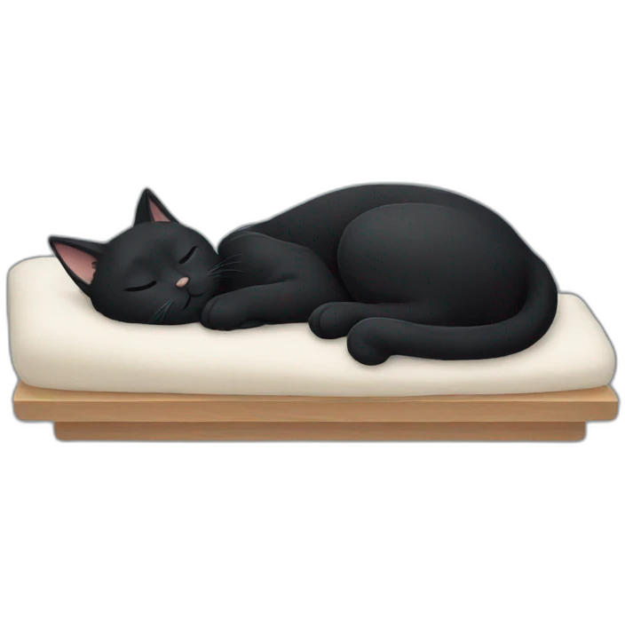black cat sleep emoji