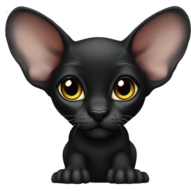 Black sphinx kitten emoji