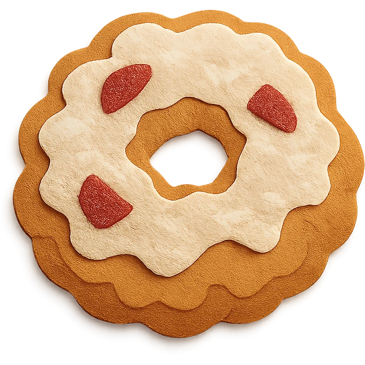 apple fritter in paper craft style emoji