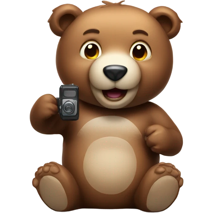 Cute Bear taking flash photo  emoji