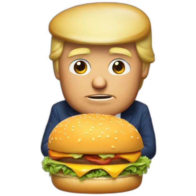 donald trump eating burger emoji