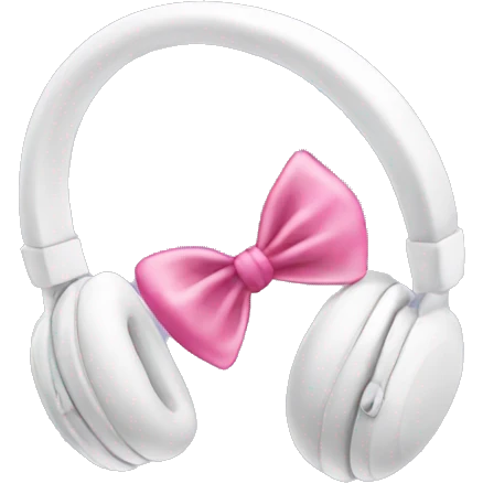 White headphones with pink coquette bow  emoji