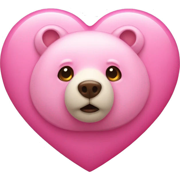 a pink heart with a tiny bear infront of it emoji