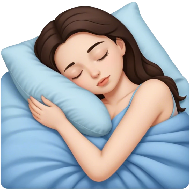 brunette girl sleeping  emoji