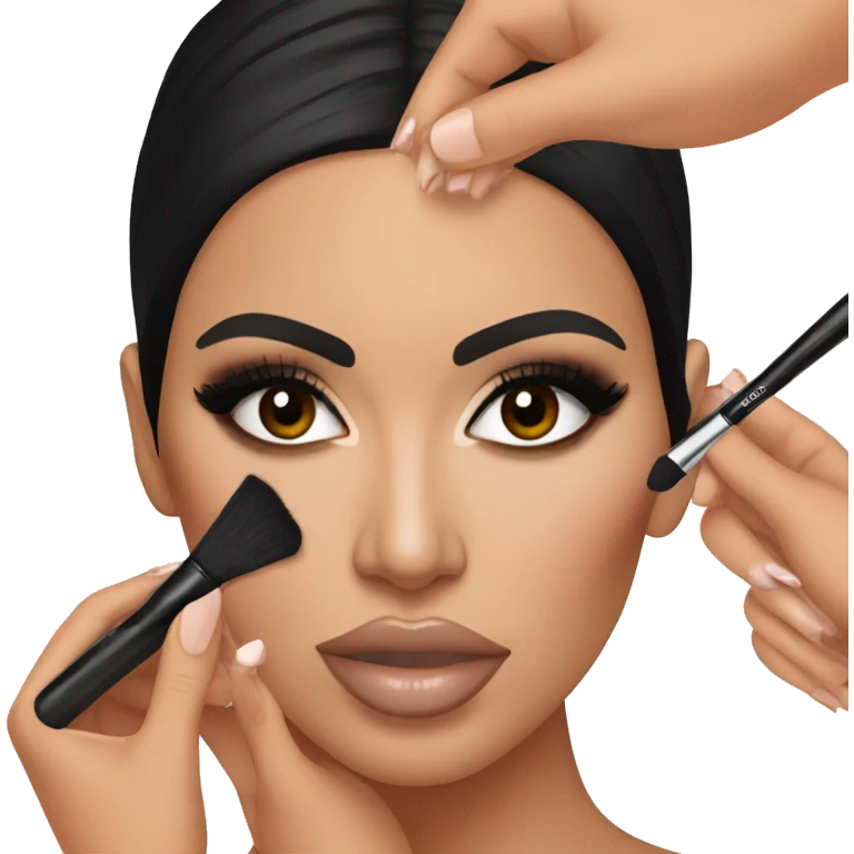 kim kardashian doing her makeup emoji