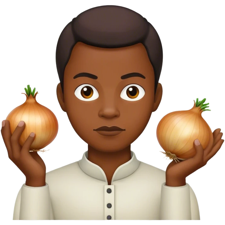 A black human onion emoji