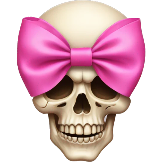 Skull with a pink bow emoji