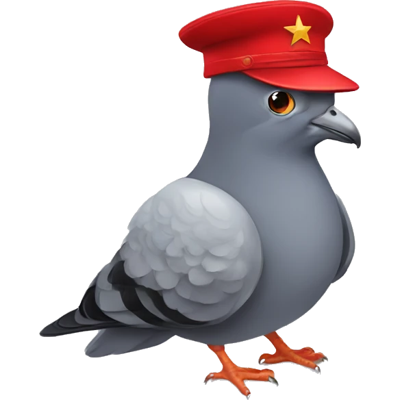 pigeon with communist hat emoji