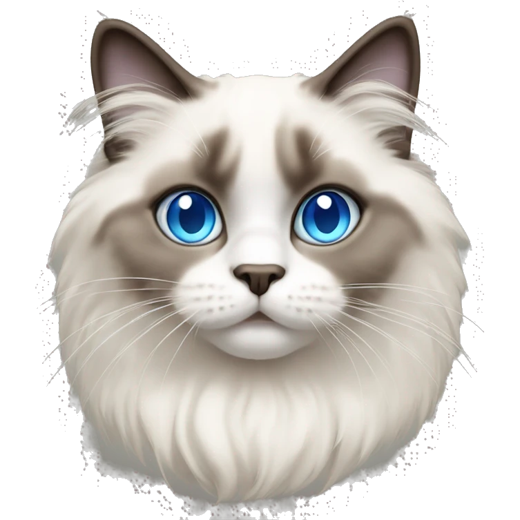Cute ragdoll cat with blue eyes emoji