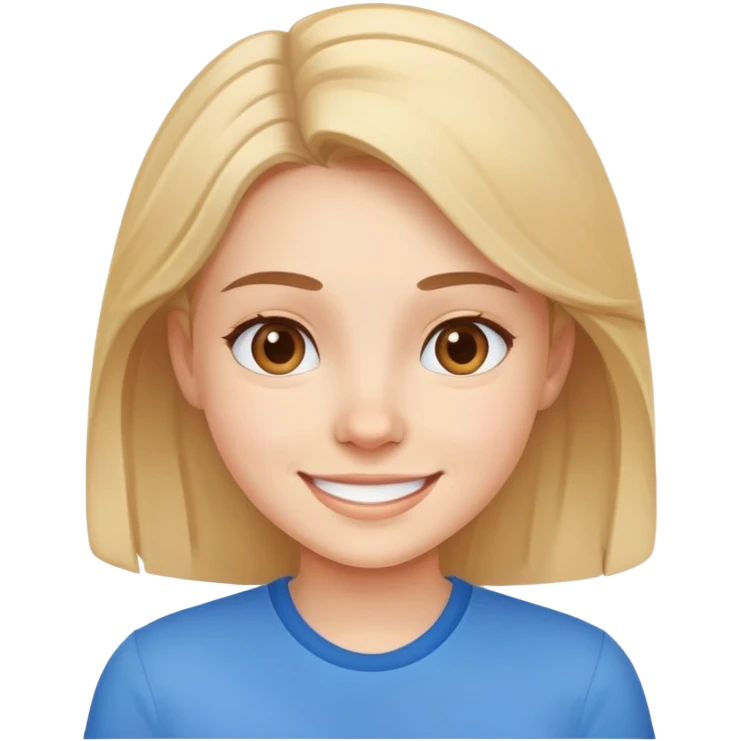 smiling girl in blue shirt emoji