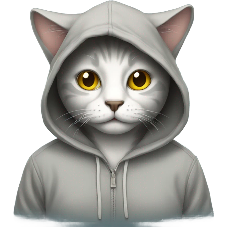Cat wearing hoodie emoji