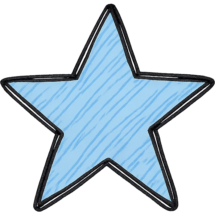 hand-drawn style blue star emoji