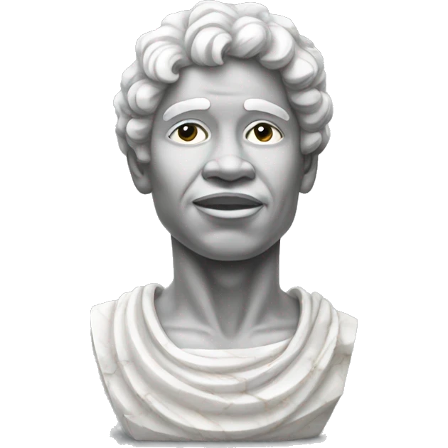 African American white marble statue  emoji