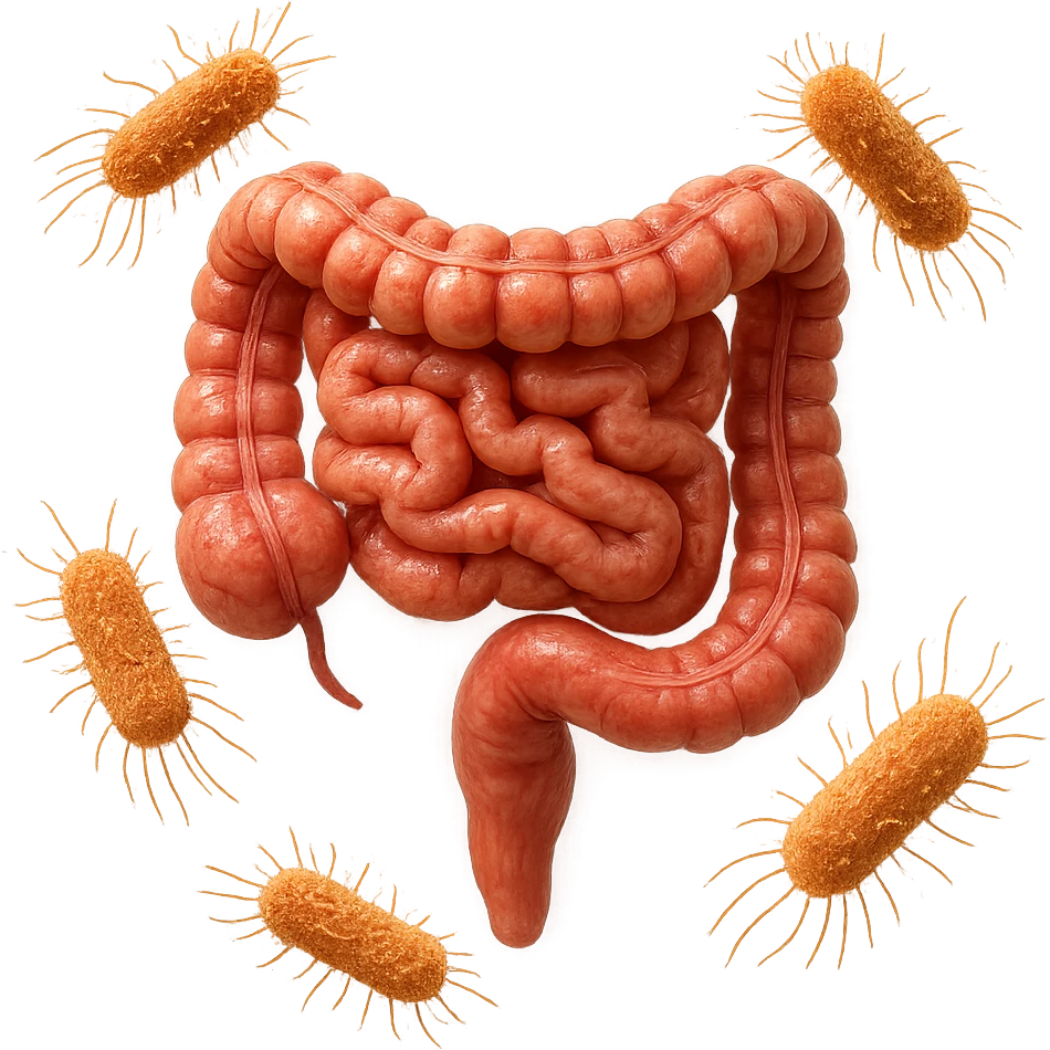 batteri intestinali anatomici fluttuano in aria, iperrealistico 4k emoji
