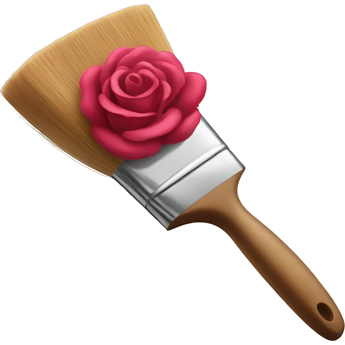 a brush that paints a rose emoji