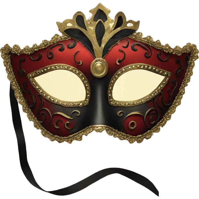 Red and black vintage masquerade mask  emoji