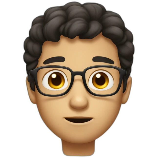 stupid kid with sparse mustache and glasses and dark hair emoji